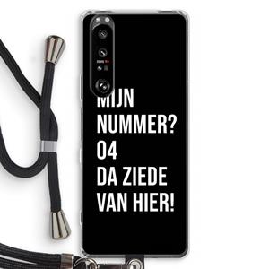 CaseCompany Da ziede van hier - Zwart: Sony Xperia 1 III Transparant Hoesje met koord