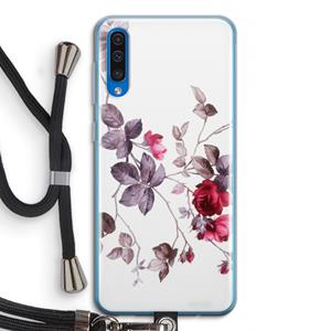 CaseCompany Mooie bloemen: Samsung Galaxy A50 Transparant Hoesje met koord