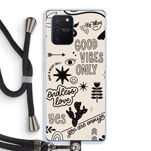 CaseCompany Good vibes: Samsung Galaxy Note 10 Lite Transparant Hoesje met koord
