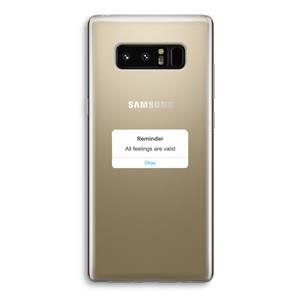CaseCompany Reminder: Samsung Galaxy Note 8 Transparant Hoesje