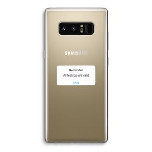 CaseCompany Reminder: Samsung Galaxy Note 8 Transparant Hoesje