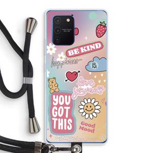 CaseCompany Positivity: Samsung Galaxy Note 10 Lite Transparant Hoesje met koord