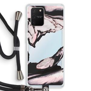 CaseCompany Roze stroom: Samsung Galaxy S10 Lite Transparant Hoesje met koord