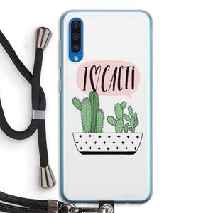 CaseCompany I love cacti: Samsung Galaxy A50 Transparant Hoesje met koord