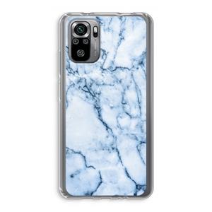 CaseCompany Blauw marmer: Xiaomi Redmi Note 10S Transparant Hoesje