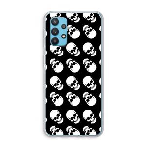 CaseCompany Musketon Skulls: Samsung Galaxy A32 4G Transparant Hoesje