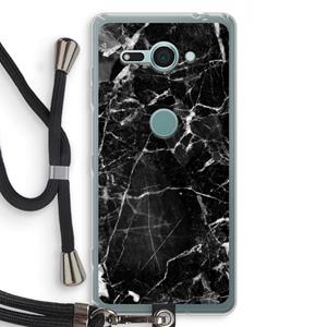 CaseCompany Zwart Marmer 2: Sony Xperia XZ2 Compact Transparant Hoesje met koord