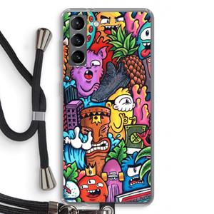 CaseCompany Vexx Mixtape: Samsung Galaxy S21 Transparant Hoesje met koord