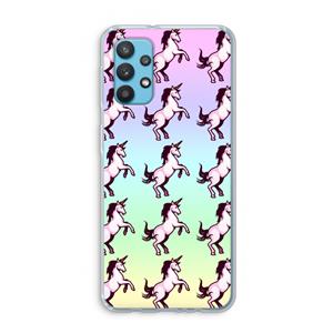 CaseCompany Musketon Unicorn: Samsung Galaxy A32 4G Transparant Hoesje