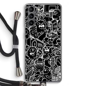 CaseCompany Vexx Black City : Samsung Galaxy S21 Transparant Hoesje met koord