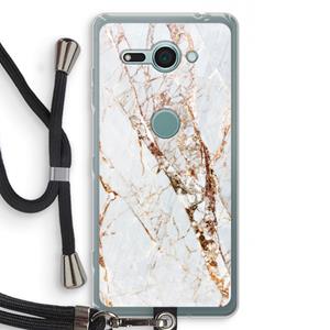 CaseCompany Goud marmer: Sony Xperia XZ2 Compact Transparant Hoesje met koord