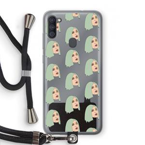 CaseCompany King Kylie: Samsung Galaxy A11 Transparant Hoesje met koord