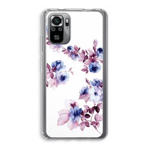 CaseCompany Waterverf bloemen: Xiaomi Redmi Note 10S Transparant Hoesje