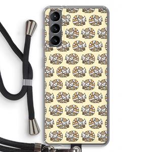 CaseCompany Slapende poes: Samsung Galaxy S21 Transparant Hoesje met koord