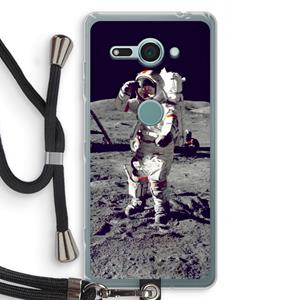CaseCompany Spaceman: Sony Xperia XZ2 Compact Transparant Hoesje met koord