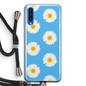 CaseCompany Margrietjes: Samsung Galaxy A50 Transparant Hoesje met koord