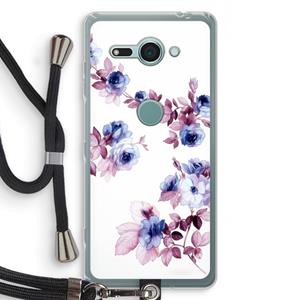 CaseCompany Waterverf bloemen: Sony Xperia XZ2 Compact Transparant Hoesje met koord