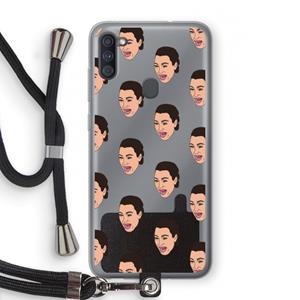 CaseCompany Ugly Cry Call: Samsung Galaxy A11 Transparant Hoesje met koord
