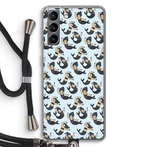 CaseCompany Zeemeermin: Samsung Galaxy S21 Transparant Hoesje met koord