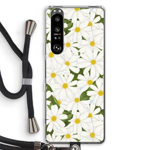 CaseCompany Summer Daisies: Sony Xperia 1 III Transparant Hoesje met koord