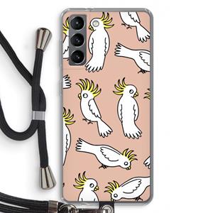 CaseCompany Papegaai: Samsung Galaxy S21 Transparant Hoesje met koord