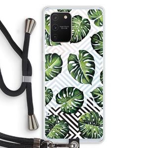 CaseCompany Geometrische jungle: Samsung Galaxy S10 Lite Transparant Hoesje met koord