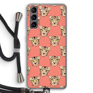 CaseCompany Tijger: Samsung Galaxy S21 Transparant Hoesje met koord