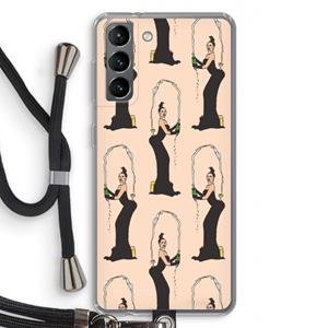 CaseCompany Pop Some Kim: Samsung Galaxy S21 Transparant Hoesje met koord