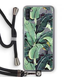 CaseCompany Bananenbladeren: Samsung Galaxy A11 Transparant Hoesje met koord