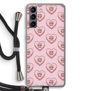 CaseCompany Chicks before dicks: Samsung Galaxy S21 Transparant Hoesje met koord