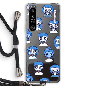 CaseCompany Gezichtjes: Sony Xperia 1 III Transparant Hoesje met koord