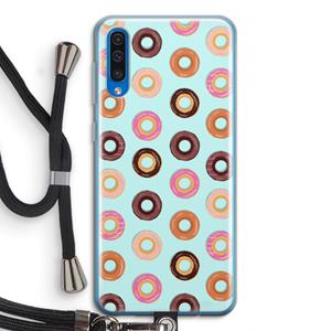 CaseCompany Donuts: Samsung Galaxy A50 Transparant Hoesje met koord