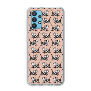 CaseCompany Zwarte poes: Samsung Galaxy A32 4G Transparant Hoesje