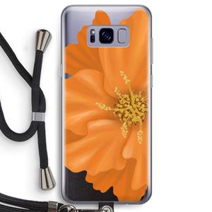 CaseCompany Orange Ellila flower: Samsung Galaxy S8 Transparant Hoesje met koord