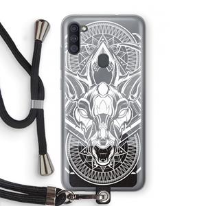 CaseCompany Oh Deer: Samsung Galaxy A11 Transparant Hoesje met koord