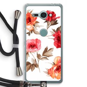 CaseCompany Roosjes: Sony Xperia XZ2 Compact Transparant Hoesje met koord