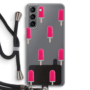 CaseCompany Waterijsje: Samsung Galaxy S21 Transparant Hoesje met koord