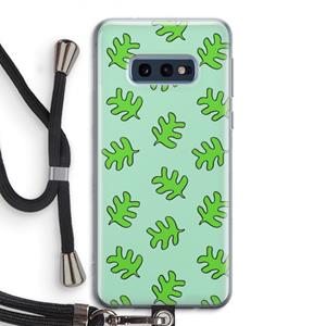 CaseCompany Groene blaadjes: Samsung Galaxy S10e Transparant Hoesje met koord