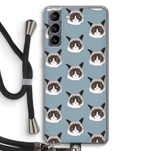 CaseCompany It's a Purrr Case: Samsung Galaxy S21 Transparant Hoesje met koord