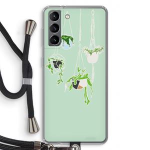 CaseCompany Hang In There: Samsung Galaxy S21 Transparant Hoesje met koord