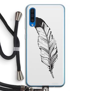 CaseCompany Pluim: Samsung Galaxy A50 Transparant Hoesje met koord