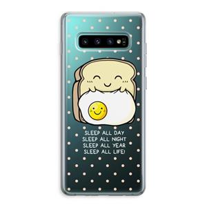 CaseCompany Sleep All Day: Samsung Galaxy S10 Plus Transparant Hoesje
