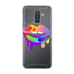 CaseCompany Lip Palette: Samsung Galaxy A6 Plus (2018) Transparant Hoesje