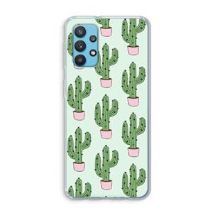 CaseCompany Cactus Lover: Samsung Galaxy A32 4G Transparant Hoesje