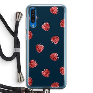 CaseCompany Framboosjes: Samsung Galaxy A50 Transparant Hoesje met koord