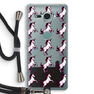 CaseCompany Musketon Unicorn: Sony Xperia XZ2 Compact Transparant Hoesje met koord