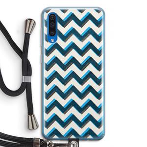 CaseCompany Onderbroken lijn: Samsung Galaxy A50 Transparant Hoesje met koord