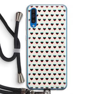 CaseCompany Hartjes: Samsung Galaxy A50 Transparant Hoesje met koord