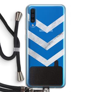CaseCompany Marmeren pijlen: Samsung Galaxy A50 Transparant Hoesje met koord