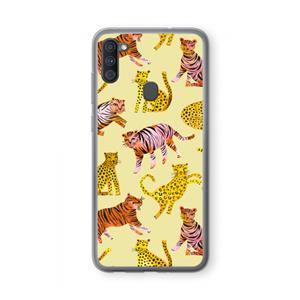 CaseCompany Cute Tigers and Leopards: Samsung Galaxy A11 Transparant Hoesje